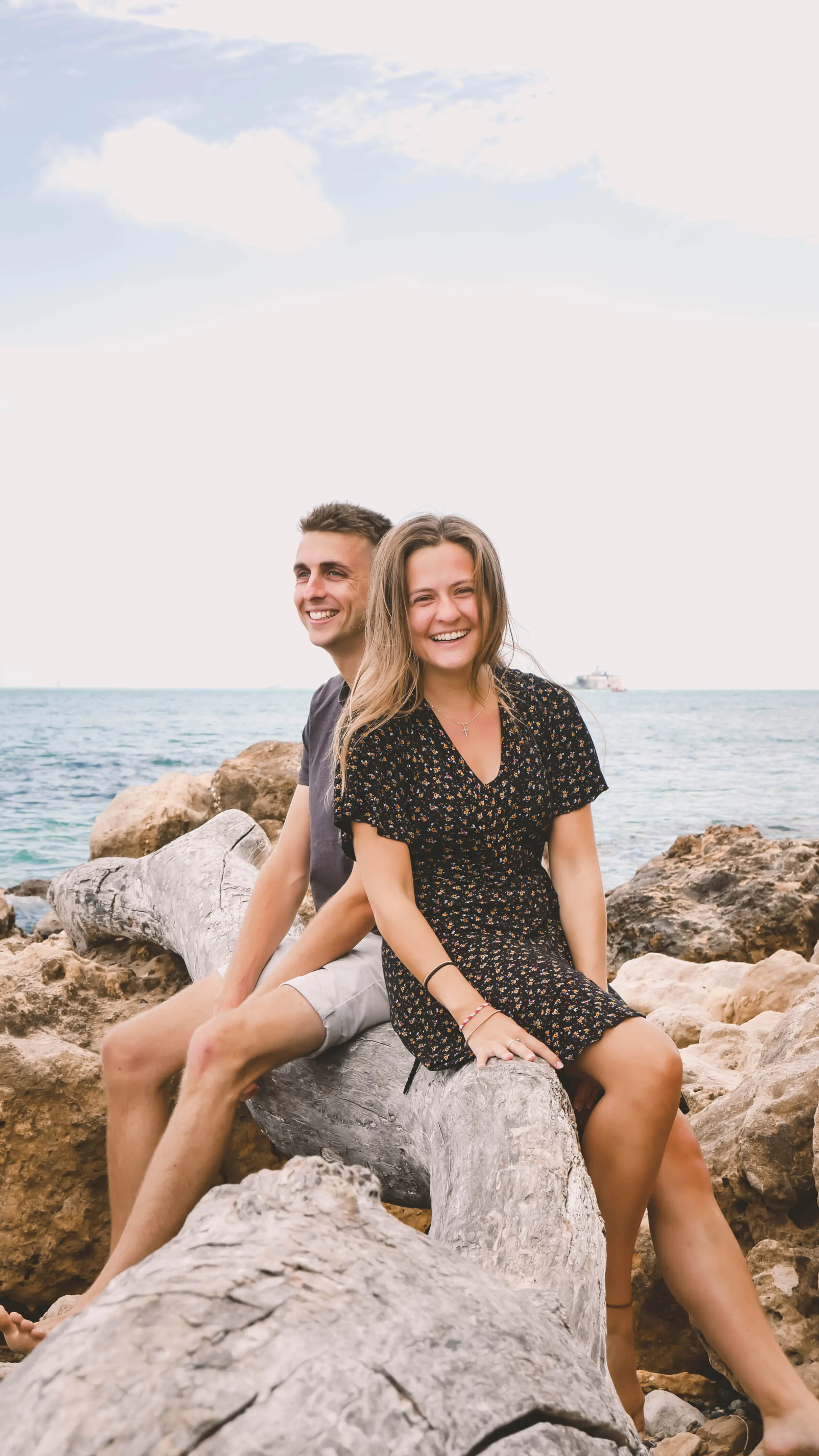 Dave and Kat Cornes by the sea on the Isle of Wight