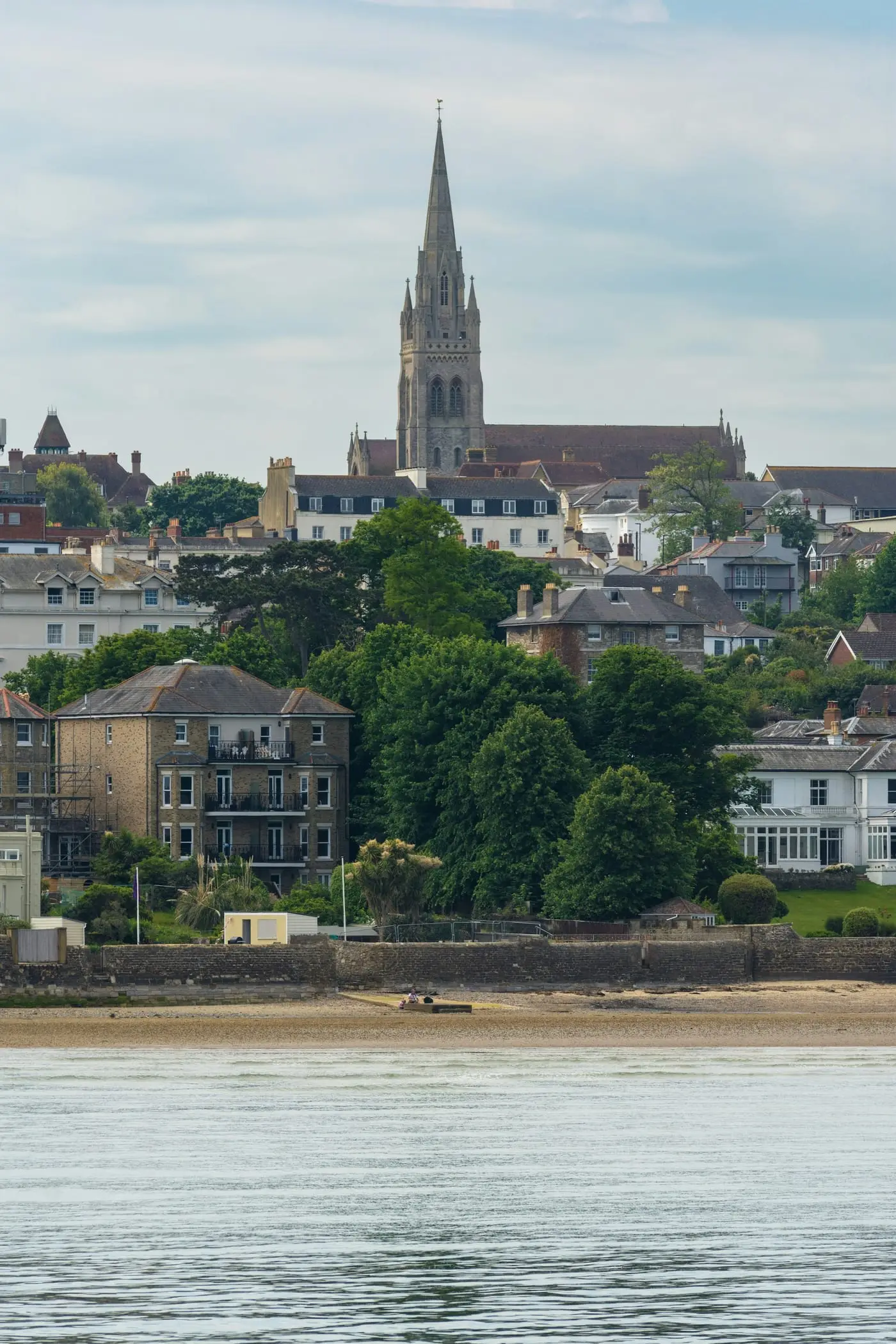 Ryde rising from the seafront, with the spire of All Saints Church above the town